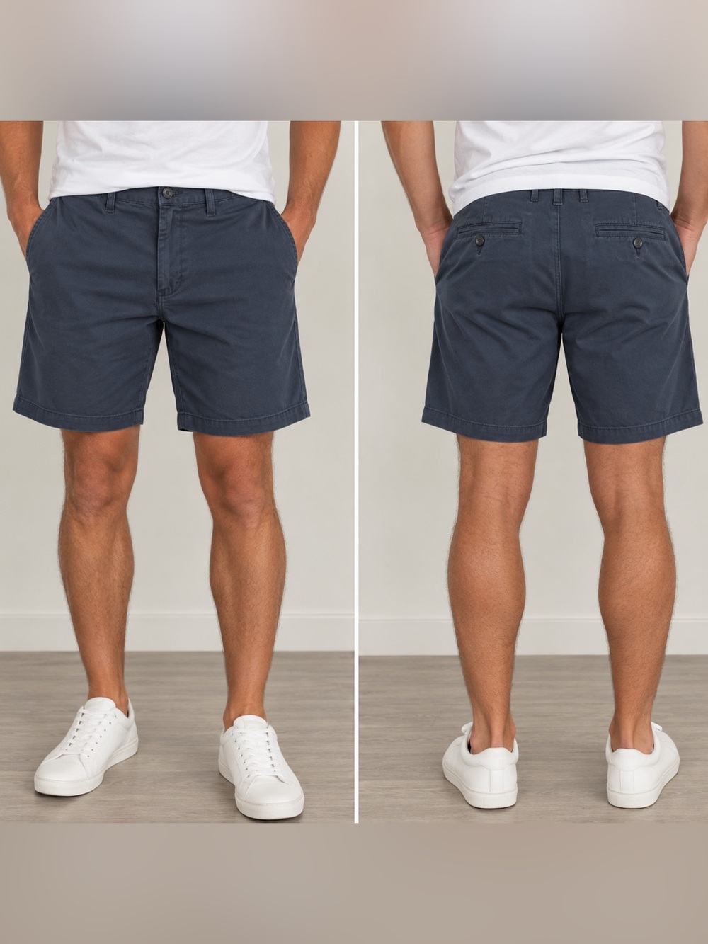 Nautica Men's Navy Flat Front Shorts
